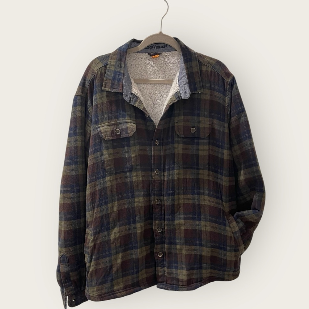 Men's Plaid Sherpa Lined Jacket